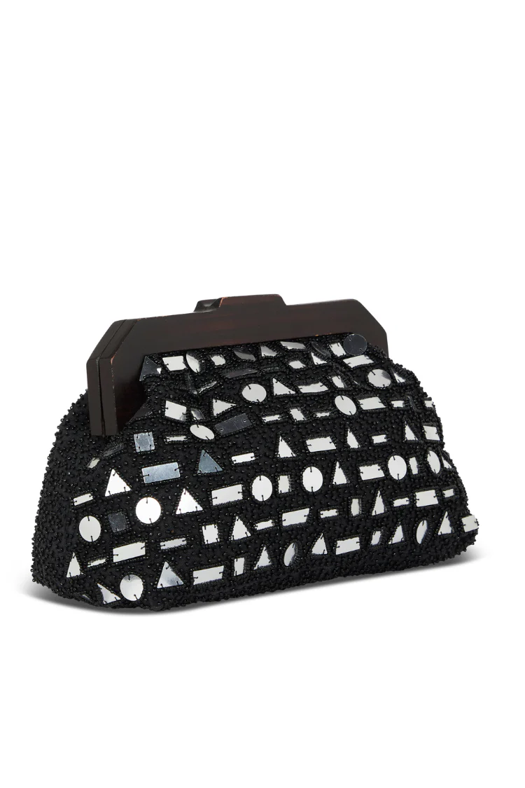 Black Beaded Mirror Bag - Image 10
