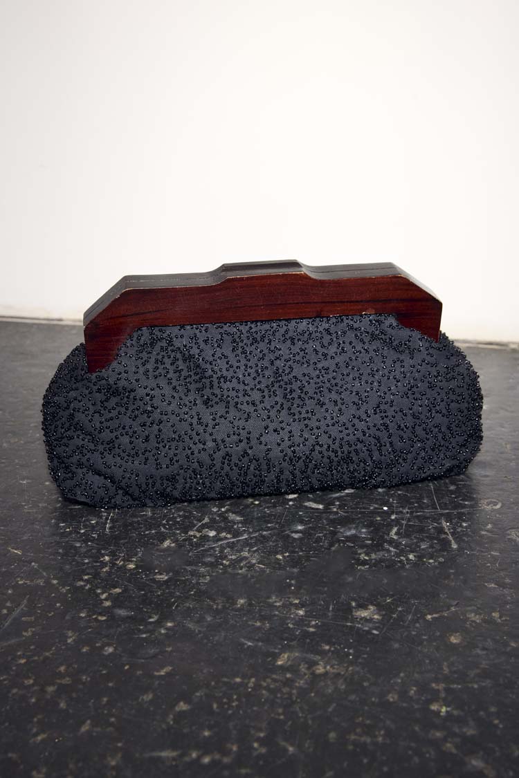 Black Beaded Mirror Bag - Image 6