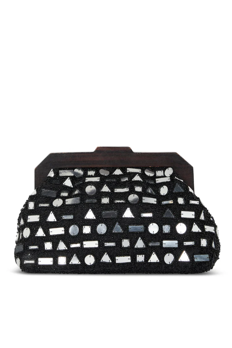 Black Beaded Mirror Bag - Image 8