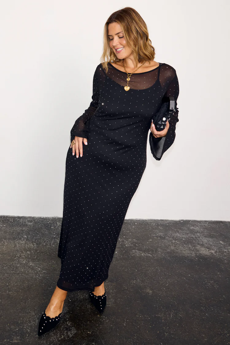 Black Icon Mesh Dress - Image 3