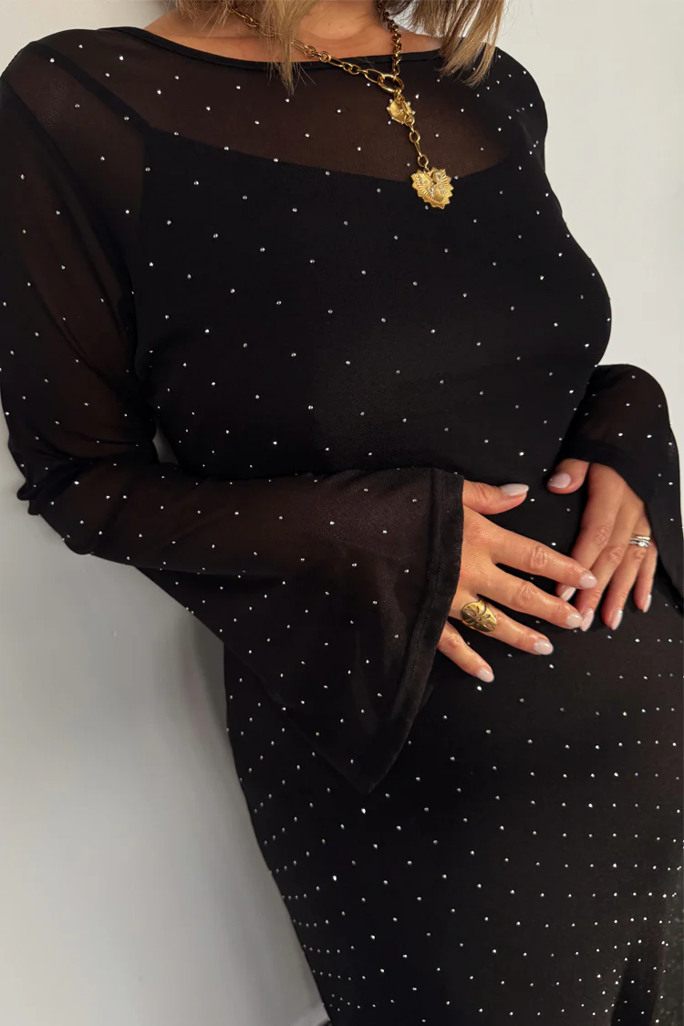 Black Icon Mesh Dress - Image 4