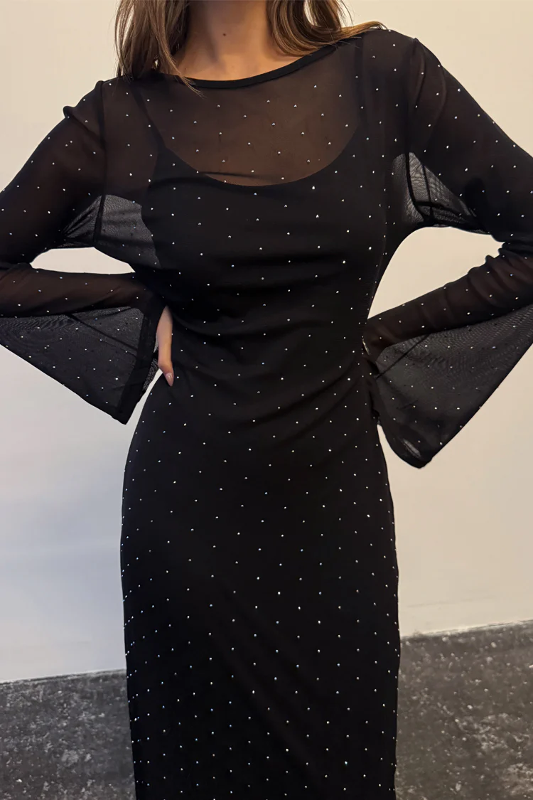 Black Icon Mesh Dress - Image 7