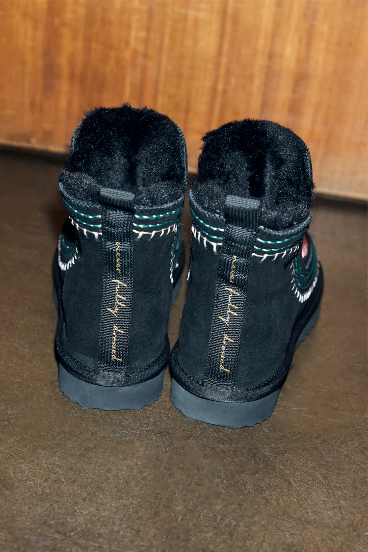 Black Stitch Suede Boots - Image 5