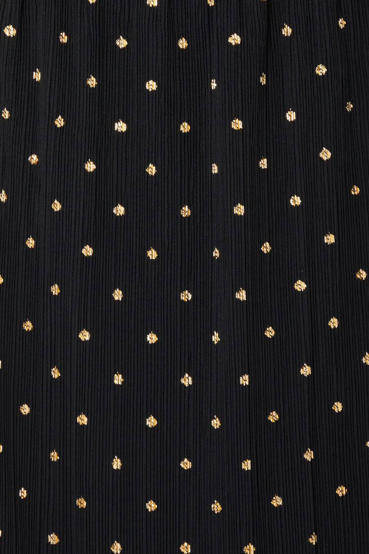 Black Tilly Plisse Dress with Gold Fleck - Image 9