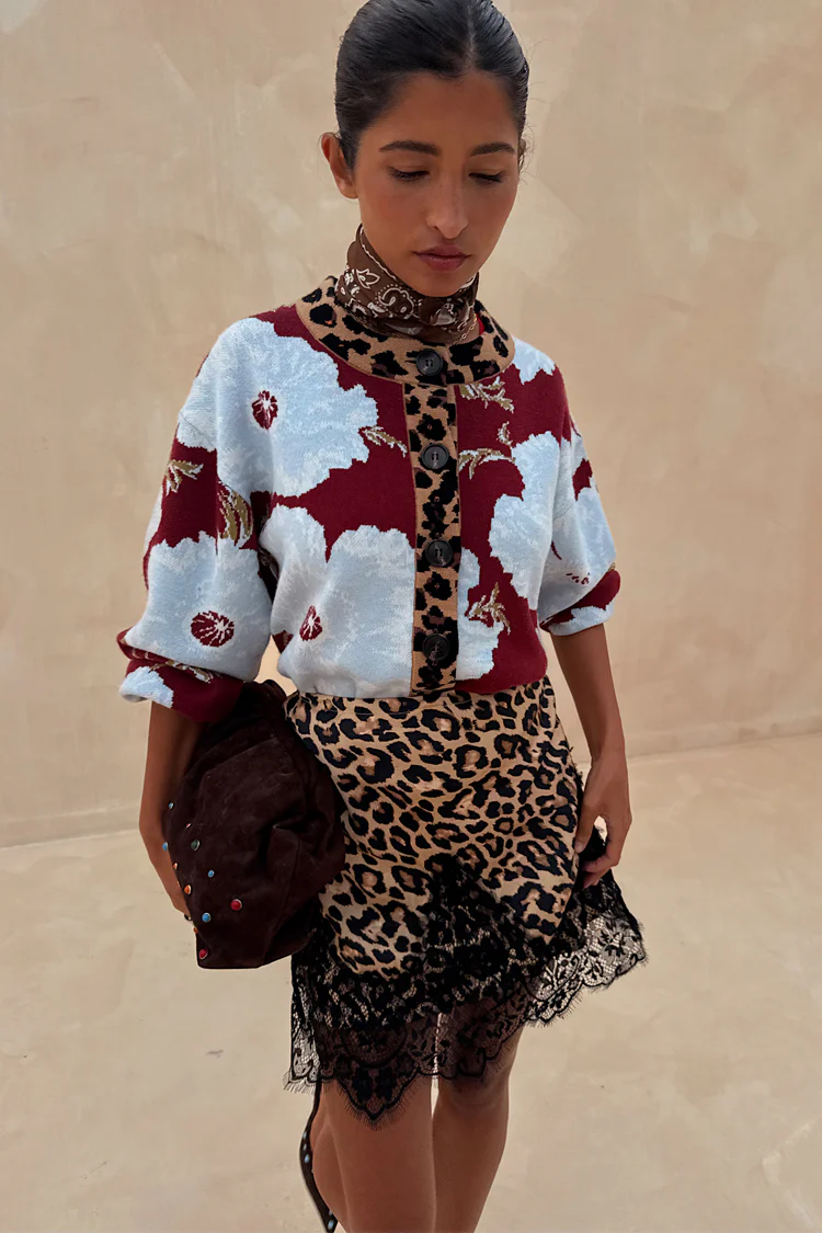Burgundy & Blue Poppy Cardigan - Image 11