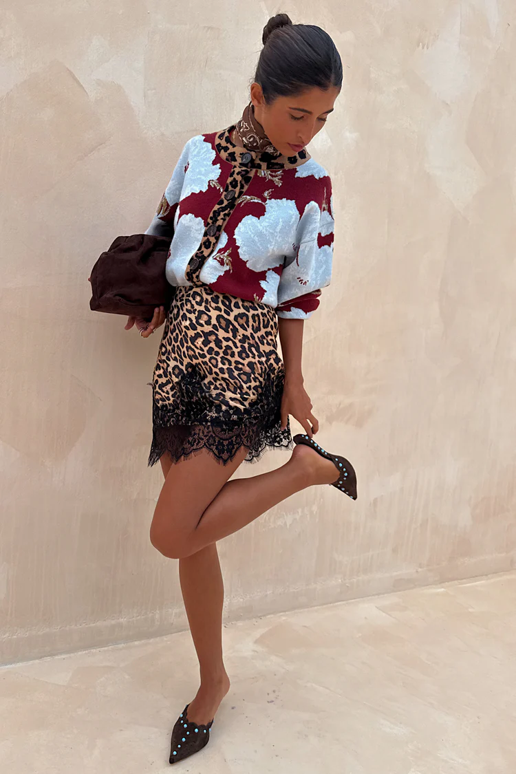 Burgundy & Blue Poppy Cardigan - Image 9