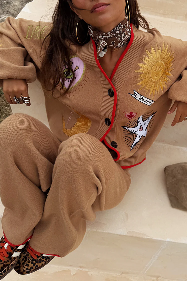 Camel Wide Leg Joggers - Image 7