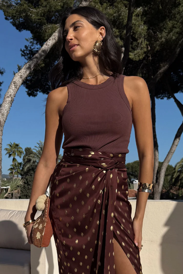 Chocolate Ribbed Tank - Image 4