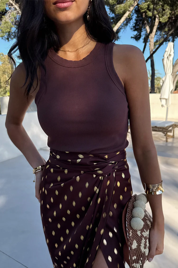 Chocolate Ribbed Tank - Image 5