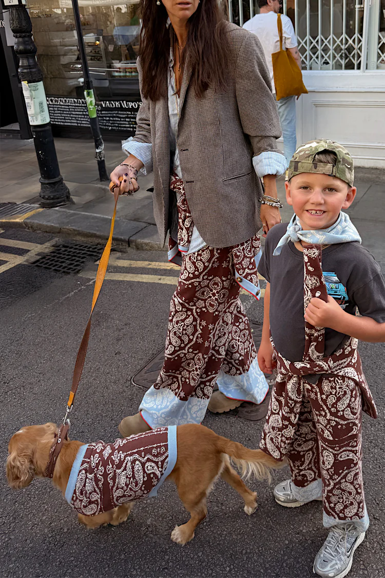Kids Chocolate Bandana Knitted Set - Image 6