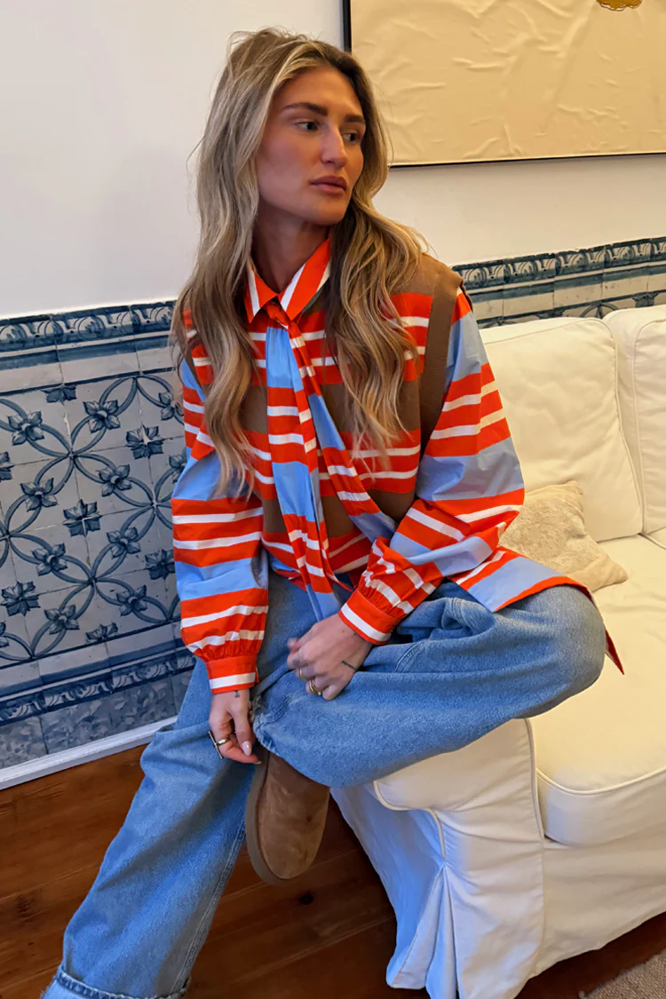 Multi Stripe Tie Shirt - Image 3
