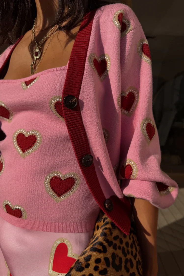 Pink Hearts Cardigan - Image 3
