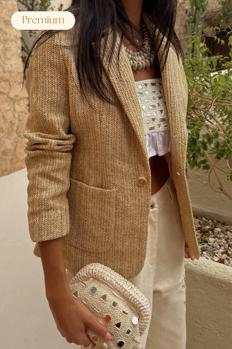 Raffia Spencer Blazer - Image 4