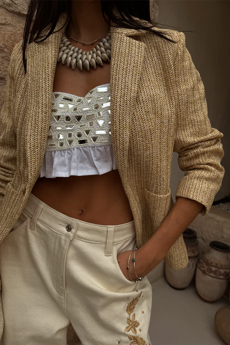 Raffia Spencer Blazer - Image 5