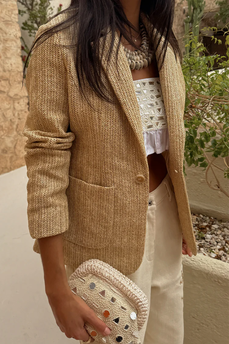 Raffia Spencer Blazer - Image 6