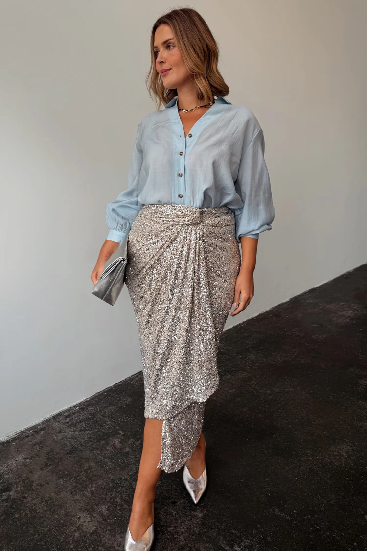 Sequin Maxi Wrap Jaspre Skirt - Image 11