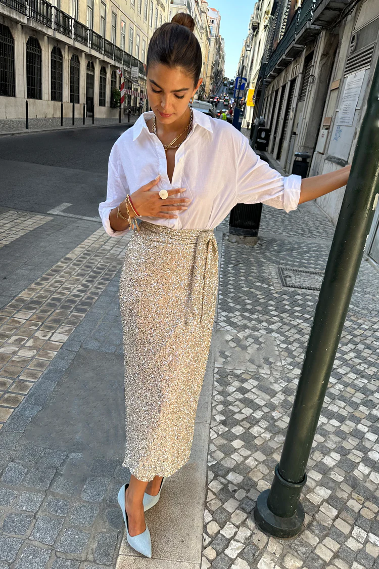 Sequin Maxi Wrap Jaspre Skirt - Image 3
