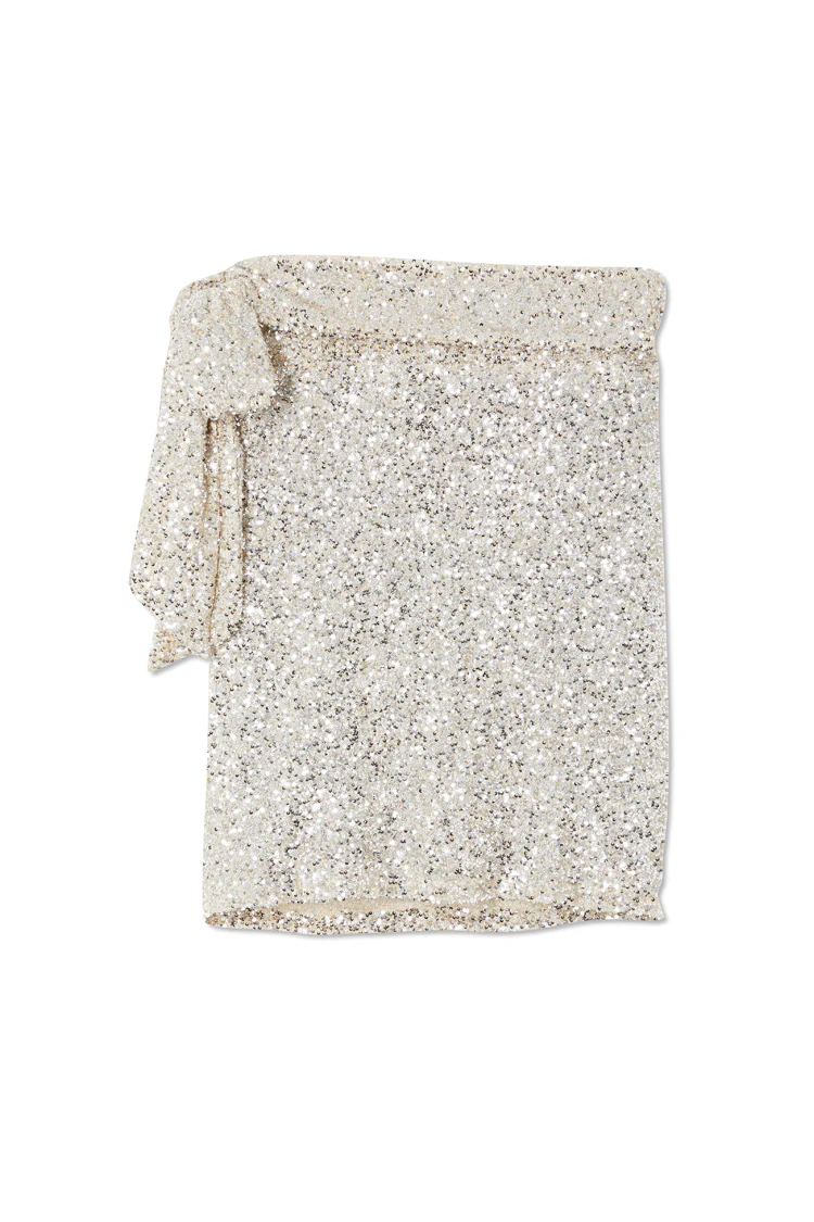 Silver Sequin Mini Jaspre Skirt - Image 9