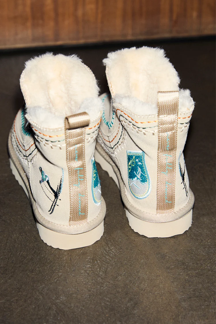 Stone Embroidered Suede Boots - Image 4